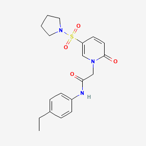 molecular formula C19H23N3O4S B2479641 N-(4-ethylphenyl)-2-[2-oxo-5-(pyrrolidine-1-sulfonyl)-1,2-dihydropyridin-1-yl]acetamide CAS No. 1038076-36-6