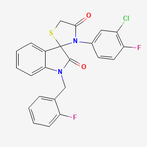 3'-(3-Chloro-4-fluorophenyl)-1-[(2-fluorophenyl)methyl]-1,2-dihydrospiro[indole-3,2'-[1,3]thiazolidine]-2,4'-dione