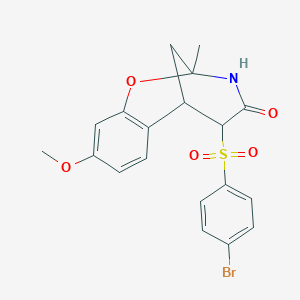 5-((4-bromophenyl)sulfonyl)-9-methoxy-2-methyl-5,6-dihydro-2H-2,6-methanobenzo[g][1,3]oxazocin-4(3H)-one
