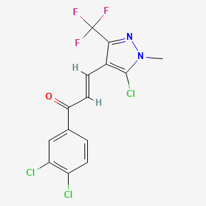 (E)-3-[5-chloro-1-methyl-3-(trifluoromethyl)-1H-pyrazol-4-yl]-1-(3,4-dichlorophenyl)-2-propen-1-one