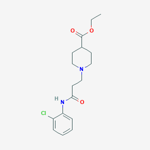 molecular formula C17H23ClN2O3 B247970 Ethyl 1-[3-(2-chloroanilino)-3-oxopropyl]-4-piperidinecarboxylate 