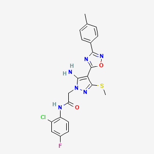 2-[5-amino-4-[3-(4-methylphenyl)-1,2,4-oxadiazol-5-yl]-3-(methylthio)-1H-pyrazol-1-yl]-N-(2-chloro-4-fluorophenyl)acetamide