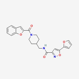 N-((1-(benzofuran-2-carbonyl)piperidin-4-yl)methyl)-5-(furan-2-yl)isoxazole-3-carboxamide
