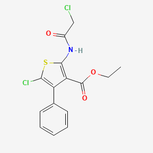 5-Chloro-2-(2-chloro-acetylamino)-4-phenyl-thiophene-3-carboxylic acid ethyl ester