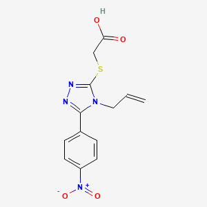 molecular formula C13H12N4O4S B2479730 2-{[5-(4-硝基苯基)-4-(丙-2-烯-1-基)-4H-1,2,4-三唑-3-基]硫代}乙酸 CAS No. 313250-98-5