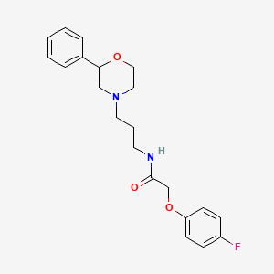 2-(4-fluorophenoxy)-N-(3-(2-phenylmorpholino)propyl)acetamide
