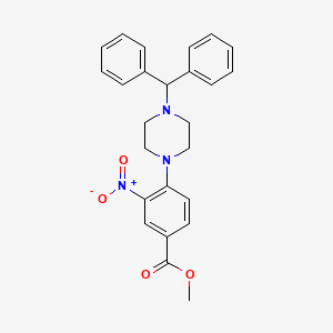 molecular formula C25H25N3O4 B2479770 Methyl 4-(4-benzhydrylpiperazino)-3-nitrobenzenecarboxylate CAS No. 478246-44-5