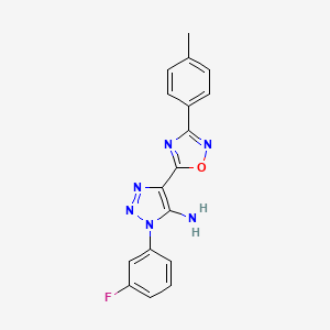 molecular formula C17H13FN6O B2479776 1-(3-fluorophenyl)-4-[3-(4-methylphenyl)-1,2,4-oxadiazol-5-yl]-1H-1,2,3-triazol-5-amine CAS No. 892773-81-8
