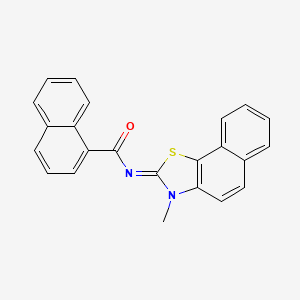 molecular formula C23H16N2OS B2479786 N-[(2E)-3-methyl-2H,3H-naphtho[2,1-d][1,3]thiazol-2-ylidene]naphthalene-1-carboxamide CAS No. 477504-31-7