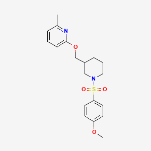 B2479795 2-[[1-(4-Methoxyphenyl)sulfonylpiperidin-3-yl]methoxy]-6-methylpyridine CAS No. 2379952-90-4