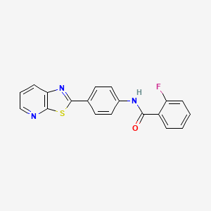 2-fluoro-N-(4-(thiazolo[5,4-b]pyridin-2-yl)phenyl)benzamide