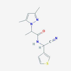 N-[cyano(thiophen-3-yl)methyl]-2-(3,5-dimethyl-1H-pyrazol-1-yl)propanamide