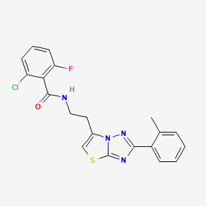 2-chloro-6-fluoro-N-(2-(2-(o-tolyl)thiazolo[3,2-b][1,2,4]triazol-6-yl)ethyl)benzamide
