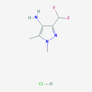 3-(Difluoromethyl)-1,5-dimethylpyrazol-4-amine;hydrochloride