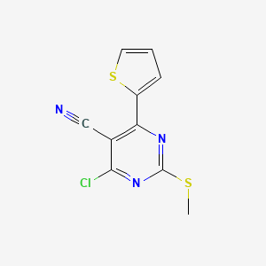 4-Chloro-2-methylsulfanyl-6-thiophen-2-ylpyrimidine-5-carbonitrile