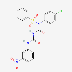 molecular formula C20H15ClN4O6S B2479849 N-(4-chlorophenyl)-N-(((3-nitrophenyl)carbamoyl)carbamoyl)benzenesulfonamide CAS No. 391219-94-6