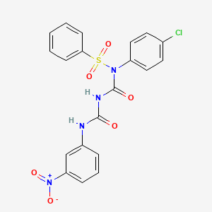 N-(4-chlorophenyl)-N-(((3-nitrophenyl)carbamoyl)carbamoyl)benzenesulfonamide