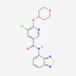 molecular formula C17H15ClN4O3S B2479850 N-(2,1,3-benzothiadiazol-4-yl)-5-chloro-6-(oxan-4-yloxy)pyridine-3-carboxamide CAS No. 1903351-58-5