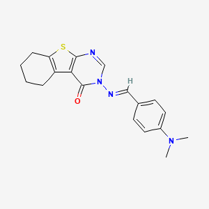 3-({(E)-[4-(dimethylamino)phenyl]methylidene}amino)-5,6,7,8-tetrahydro[1]benzothieno[2,3-d]pyrimidin-4(3H)-one