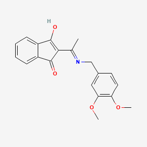 2-((((3,4-Dimethoxyphenyl)methyl)amino)ethylidene)indane-1,3-dione