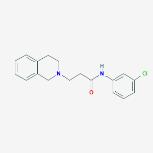 molecular formula C18H19ClN2O B247986 N~1~-(3-CHLOROPHENYL)-3-[3,4-DIHYDRO-2(1H)-ISOQUINOLINYL]PROPANAMIDE 
