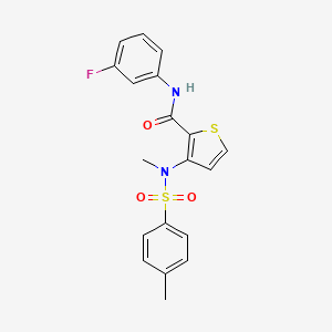molecular formula C19H17FN2O3S2 B2479862 N-(3-fluorophenyl)-3-(N-methyl4-methylbenzenesulfonamido)thiophene-2-carboxamide CAS No. 1116017-56-1