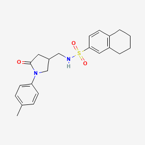 N-((5-oxo-1-(p-tolyl)pyrrolidin-3-yl)methyl)-5,6,7,8-tetrahydronaphthalene-2-sulfonamide