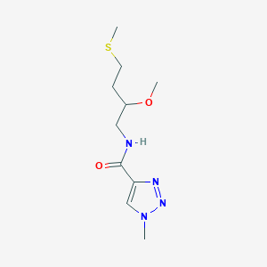 molecular formula C10H18N4O2S B2479867 N-[2-methoxy-4-(methylsulfanyl)butyl]-1-methyl-1H-1,2,3-triazole-4-carboxamide CAS No. 2320514-42-7