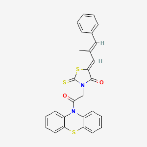 (Z)-5-((E)-2-methyl-3-phenylallylidene)-3-(2-oxo-2-(10H-phenothiazin-10-yl)ethyl)-2-thioxothiazolidin-4-one