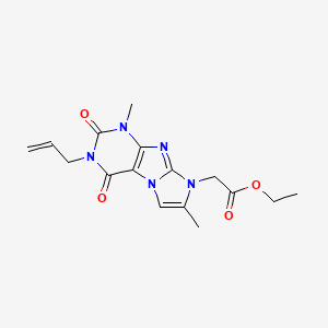 ethyl 2-(3-allyl-1,7-dimethyl-2,4-dioxo-3,4-dihydro-1H-imidazo[2,1-f]purin-8(2H)-yl)acetate