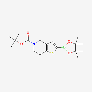 molecular formula C18H28BNO4S B2479876 tert-Butyl 2-(tetramethyl-1,3,2-dioxaborolan-2-yl)-4H,6H,7H-thieno[3,2-c]pyridine-5-carboxylate CAS No. 2246556-84-1