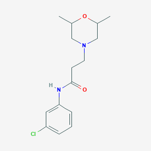 molecular formula C15H21ClN2O2 B247988 N-(3-chlorophenyl)-3-(2,6-dimethylmorpholin-4-yl)propanamide 
