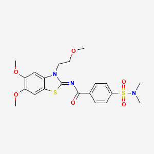 molecular formula C21H25N3O6S2 B2479884 (Z)-N-(5,6-dimethoxy-3-(2-methoxyethyl)benzo[d]thiazol-2(3H)-ylidene)-4-(N,N-dimethylsulfamoyl)benzamide CAS No. 895454-19-0