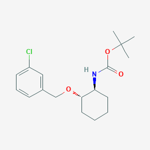 molecular formula C18H26ClNO3 B2479885 tert-Butyl ((1S,2S)-2-((3-chlorobenzyl)oxy)cyclohexyl)carbamate CAS No. 1956370-85-6