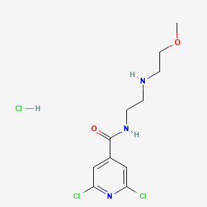 molecular formula C11H16Cl3N3O2 B2479895 2,6-Dichloro-N-[2-(2-methoxyethylamino)ethyl]pyridine-4-carboxamide;hydrochloride CAS No. 1935802-50-8