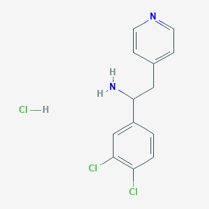 B2479897 1-(3,4-Dichlorophenyl)-2-pyridin-4-ylethanamine;hydrochloride CAS No. 2361634-37-7