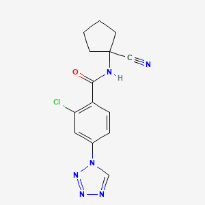 molecular formula C14H13ClN6O B2479899 2-chloro-N-(1-cyanocyclopentyl)-4-(1H-1,2,3,4-tetrazol-1-yl)benzamide CAS No. 1333646-52-8