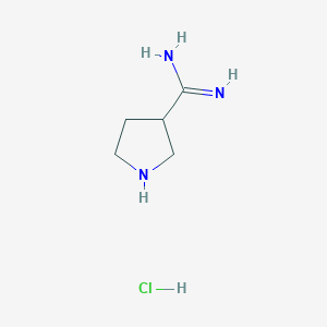 molecular formula C5H12ClN3 B2479901 Pyrrolidine-3-carboximidamide hydrochloride CAS No. 2137812-91-8