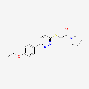 molecular formula C18H21N3O2S B2479902 2-[6-(4-乙氧基苯基)吡啶并[3-yl]硫基]-1-吡咯烷-1-基乙酮 CAS No. 872689-19-5