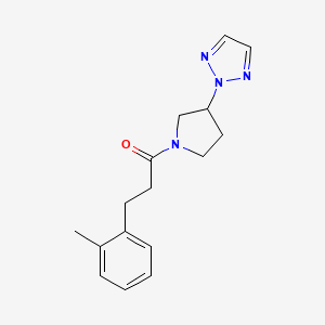 molecular formula C16H20N4O B2479907 1-(3-(2H-1,2,3-triazol-2-yl)pyrrolidin-1-yl)-3-(o-tolyl)propan-1-one CAS No. 2034409-40-8