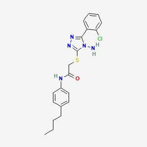 molecular formula C20H22ClN5OS B2479923 2-((4-amino-5-(2-chlorophenyl)-4H-1,2,4-triazol-3-yl)thio)-N-(4-butylphenyl)acetamide CAS No. 578749-21-0