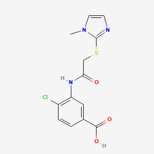 molecular formula C13H12ClN3O3S B2479924 4-chloro-3-[[2-(1-methylimidazol-2-yl)sulfanylacetyl]amino]benzoic Acid CAS No. 731793-31-0