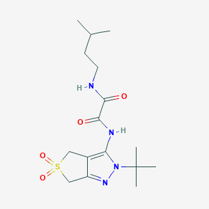 molecular formula C16H26N4O4S B2479926 N'-{2-tert-butyl-5,5-dioxo-2H,4H,6H-5lambda6-thieno[3,4-c]pyrazol-3-yl}-N-(3-methylbutyl)ethanediamide CAS No. 899751-29-2