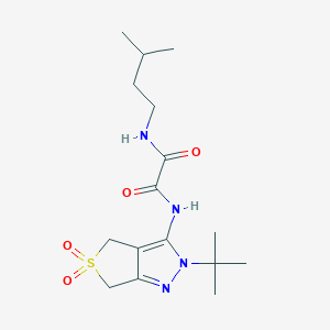 molecular formula C16H26N4O4S B2479926 N1-(2-(叔丁基)-5,5-二氧代-4,6-二氢-2H-噻吩并[3,4-c]吡嗪-3-基)-N2-异戊氧乙酰胺 CAS No. 899751-29-2
