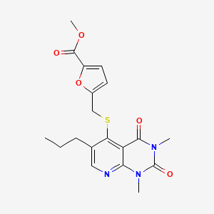 Methyl 5-(((1,3-dimethyl-2,4-dioxo-6-propyl-1,2,3,4-tetrahydropyrido[2,3-d]pyrimidin-5-yl)thio)methyl)furan-2-carboxylate