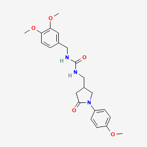 1-(3,4-Dimethoxybenzyl)-3-((1-(4-methoxyphenyl)-5-oxopyrrolidin-3-yl)methyl)urea