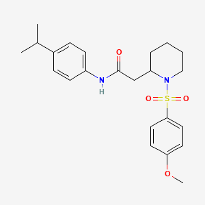 molecular formula C23H30N2O4S B2479932 N-(4-异丙基苯基)-2-(1-((4-甲氧基苯基)磺酰)哌啶-2-基)乙酰胺 CAS No. 941956-42-9