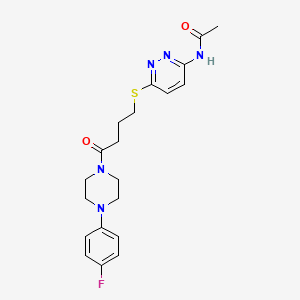 molecular formula C20H24FN5O2S B2479939 N-(6-((4-(4-(4-fluorophenyl)piperazin-1-yl)-4-oxobutyl)thio)pyridazin-3-yl)acetamide CAS No. 1105209-86-6
