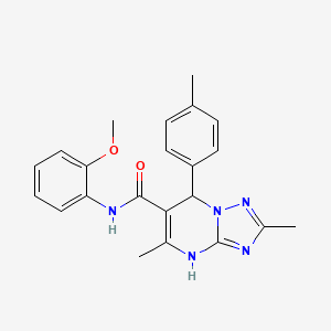 molecular formula C22H23N5O2 B2479957 N-(2-methoxyphenyl)-2,5-dimethyl-7-(4-methylphenyl)-4H,7H-[1,2,4]triazolo[1,5-a]pyrimidine-6-carboxamide CAS No. 899997-55-8