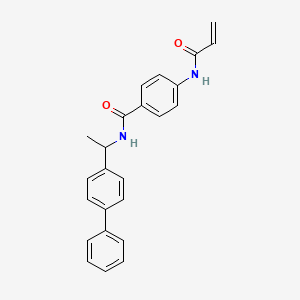 molecular formula C24H22N2O2 B2479962 N-[1-(4-苯基苯基)乙基]-4-(丙-2-烯酰胺基)苯甲酰胺 CAS No. 1147675-07-7